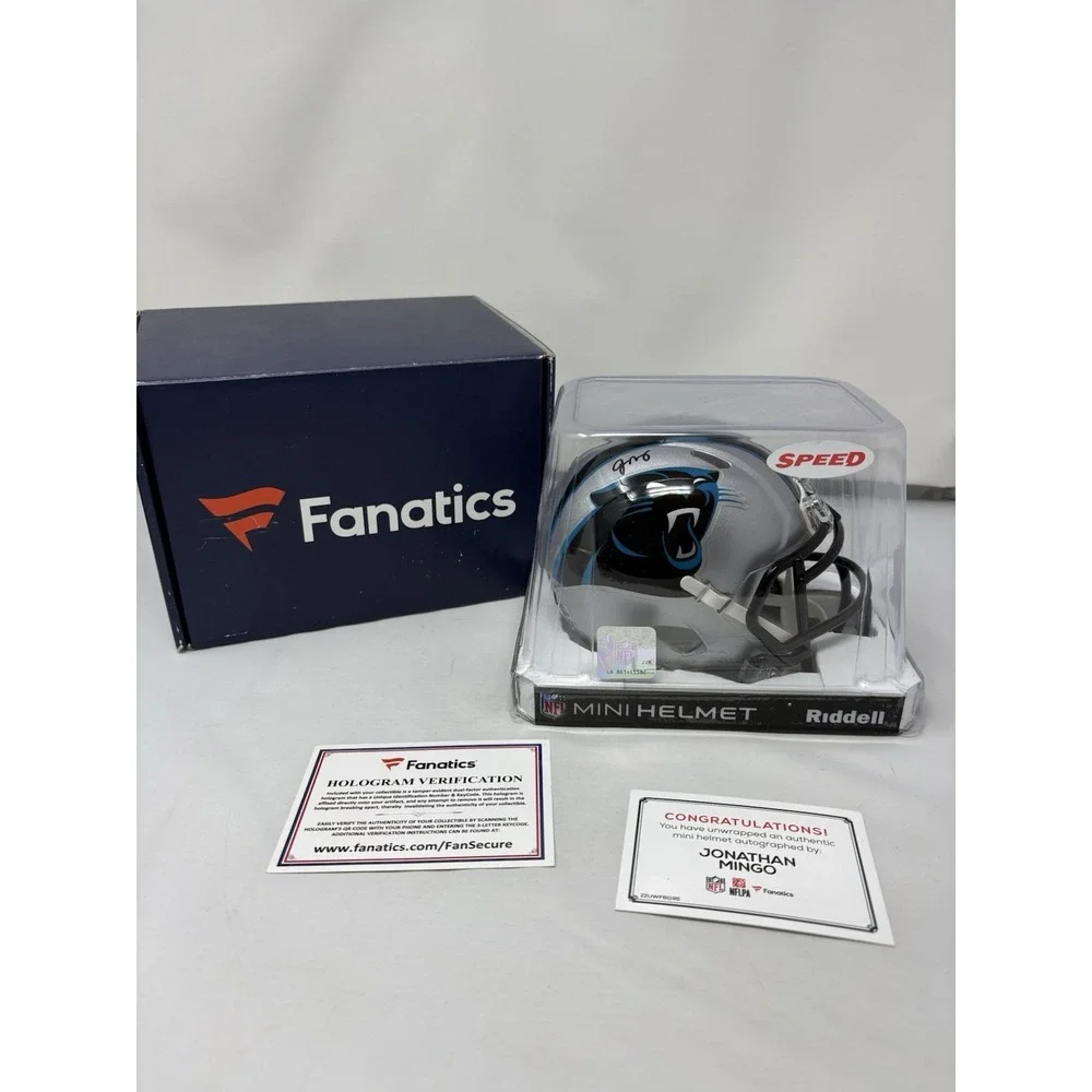 Jonathan Mingo Signed Carolina Panthers Football Mini Helmet Fanatics Authentic